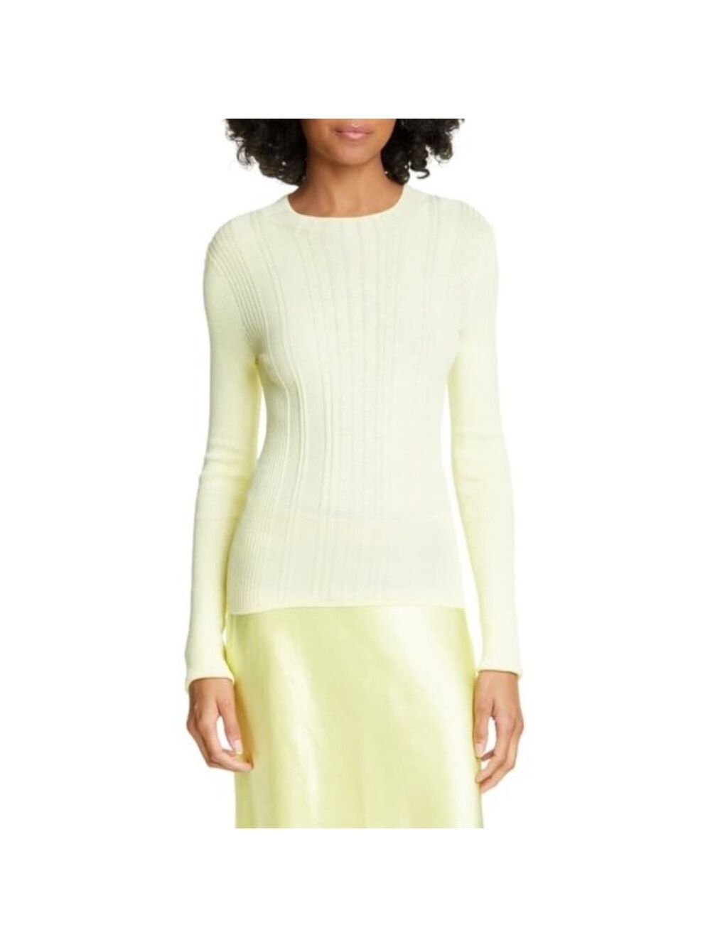 Vince Variegated Rib Knit Long Sleeve Top